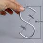 S-Shaped Hook for Closet Hooks, Bathroom Hooks, workshops and Other Heavy-Duty S-Shaped Hooks, Aluminum Alloy Metal Hooks, Length 105, Internal Opening 35, Diameter 6, mm (Solid) 6 Pieces