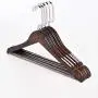 SAASNY Standard Hangers,20 Premium 38cm Dark Wooden Suit Coat Clothes Hangers with Shoulder Notches with Non-Slip Bar and No Slip Inlaid Trouser Bar Ideal for Home and Shops - Space Saving Solution SAASNY Standard Hangers,20 Premium 38cm Dark Wooden Suit Coat Clothes Hangers with Shoulder Notches with Non-Slip Bar and No Slip Inlaid Trouser Bar Ideal for Home and Shops - Space Saving Solution
