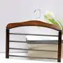 Lovt 4-Layers Wooden Pants Hangers, Non Slip Wood Hangers, Space Saving Clothes Hangers with 180° Rotating Hook, Heavy Duty Trousers Hanger, Closet Storage Organizer (Dark Brown)