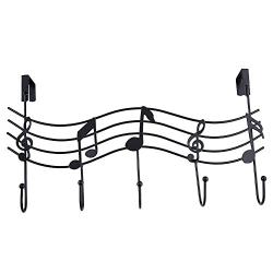 KICODE Over The Door Hooks Hanger Rack with Music Hanger Iron Metal for Hanging Clothes Coats hat Key