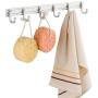 Hook Rail/Coat Rack Adjustable Wall Hooks Towel Hooks Stainless Steel Chrome Wall Mount Door Coat Hooks Clothes Hanger Rack Jacket Pegs For Bathroom Living Room Kitchen For Easy Installation , 7 hooks