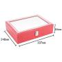JOANNAS HOME 8 Slot Eyeglass Sunglass Storage Box, PU Leather Glasses Display Case Storage Organizer Collector (Rose Red)