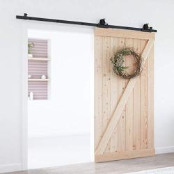 LD BUILD 8 Ft Sliding Barn Door Hardware Kit, Unique Design Hanger, Easy to Install, Suitable for Kitchen, Living Room, Bathroom, Fit 42"-48" Wide Door Panel (Vintage Windmill Style)