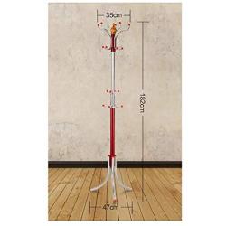 HLR-Coat Racks Free Standing Coat Rack Floor Stainless Steel Hangers Bedroom Interior Drying Clothes Rack Home Wood (Color : Silver)