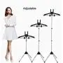 Exttlliy Garment & Drying Rack Garment Hanger/Drying Rack/Handheld Clothes Steamer Holder Ironing Steamer Bracket Telescopic Folding Hanger (Black)