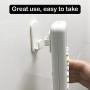 QVQQ Remote Control Holder Hook, 4 Set Wall Mount Storage Sticky White Plastic Hook with Strong Self Adhesive and Hanging Buckle, TV Air Conditioner Remote Control Keys Organizer Hanger
