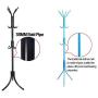 High-Grade Carbon Steel Pipe Tree Coat Rack Stand, 8 Hooks - Super Easy Assembly NO Tools Required - Hallway/Entryway Coat Hanger Stand for Clothes, Suits, Accessories