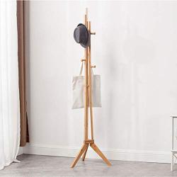 Simple Coat Rack Floor-Standing Hanger Multifunctional Wood Clothes Rack (Color : Primary Color)