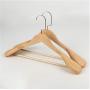 5pcs Random Color Cloth Hanger Durable Wide Shoulder Wooden Coat Hangers Solid Wood for Adult Suit Clothing Storage Rack Closet Space Saver