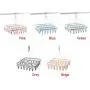 w5bhj88 Laundry Hanger Drying Rack - Foldable Clip and Drip Hanger with 32 Clips for Socks, Baby Clothes, Cloth Diapers, Bras, Towel, Underwear, Hat, Scarf, Pants, Gloves (Pink)