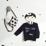 Studyset Kids Non-Slip Clothes Hangers, Nordic Style Cartoon Boy Pattern Wood Hanger Storage Rack for Kids Clothes Room Decoration Blue