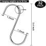 32 Pack S Hooks Stainless Steel Metal Hangers Hanging Hooks- 3.8'' Utility Hooks for Kitchen,Wardrobe,Work,Shop,Bathroom,Garden,Office