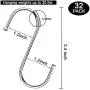 32 Pack S Hooks Stainless Steel Metal Hangers Hanging Hooks- 3.8'' Utility Hooks for Kitchen,Wardrobe,Work,Shop,Bathroom,Garden,Office