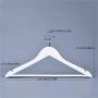 Cocomaya 17.5 Inch White Solid Wooden Suit Hanger Coats Clothes Dress Shirts Hanger with Pants Bar and 360 Swivel Hook, Pack of 20