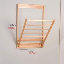 MOM Home Storage Shelves,Office Furniture Stands Wall-Mounted Foldable Bathroom Rack Towel Rack Multi-Rod Storage Hangers Bedroom Space Saving Holders,Wood Color,17.7124.60In