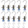 Boot Hanger Clips, Portable Hanging Pins, Laundry Hook Hanging Clothes Portable for Home and Travel Utility Hooks (10 Pack Boot Hanger + 5 Pack S Shaped Hooks)