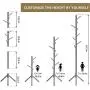 WALTSOM Coat Racks Free Standing, Wooden Coat Hat Tree with 8 Hooks, Hallway Entryway Clothes Hanger Hook Stand for Coat, Scarves, Handbags, Umbrella, NO Tools Required, Solid Wood (Caramel)