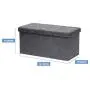 Otto & Ben [2pc Set] Folding Toy Boxes Chest with SMART LIFT Top, Linen Fabric Ottomans Bench Foot Rest for Bedroom, Dark Grey