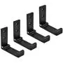 Pack of 4, Foldable Wall Mount Hanging Hooks, Aluminum Cloth Hanger, Headset Wall Hanger, Aluminum Wallmount Hook, Hold Up to 20kg with Screws (Black)