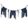 Macrame wall hanging banner. Blue bunting hanger. Macrame wall hanging banner. Blue bunting hanger.