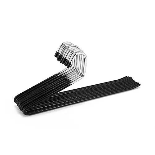 Jeronic 20 Pack Slack Pant Hangers Trousers Jean Hangers, Open Ended Pants Easy Slide Organizers, Chrome and Black Friction Jeronic 20 Pack Slack Pant Hangers Trousers Jean Hangers, Open Ended Pants Easy Slide Organizers, Chrome and Black Friction