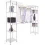 EnjoyShop Expandable Free Standing Closet Clothes Hanger Rack Premium and Sturdy Steel Framework