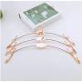 10pcs Rose Gold Metal Clothes Hanger with Clothespins Clip, Bra Underwear Lingerie Panties Drying Rack Hanger Hook Decoration