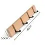 Cher9 Coat Rack,Nailless Folding Coat Hook Hallway Bedroom Door Hat Clothes Rack Hanger Kitchen Toilet Wall Brack Hook,Bamboo Color 4 Hooks
