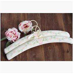 5pcs Random Color 41cm Luxurious Cotton and Linen Fabric Hangers for Clothes Adults Cloth Antiskid Sponge Polyester Hanger
