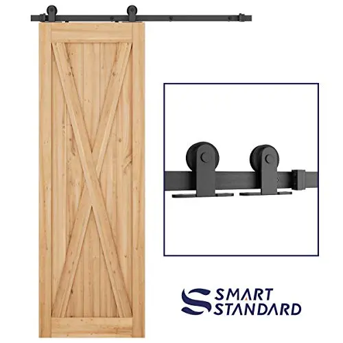 SMARTSTANDARD 5 FT Top Mount Sliding Barn Door Hardware Kit -Smoothly and Quietly -Easy to Install -Includes Step-by-Step Installation Instruction Fit 30" Wide Door Panel (T Shape Hanger) SMARTSTANDARD 5 FT Top Mount Sliding Barn Door Hardware Kit -Smoothly and Quietly -Easy to Install -Includes Step-by-Step Installation Instruction Fit 30" Wide Door Panel (T Shape Hanger)