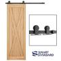 SMARTSTANDARD 5 FT Top Mount Sliding Barn Door Hardware Kit -Smoothly and Quietly -Easy to Install -Includes Step-by-Step Installation Instruction Fit 30" Wide Door Panel (T Shape Hanger)