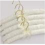 35cm 5pcs Random Color Padded Clothes Hangers, Satin Covered Non-Slip Hanger for Wedding Dress