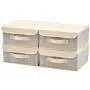 EZOWare 4-Pack Small Fabric Storage Basket Bin with Lid, Collapsible Storage Boxes Cube Organizer Container for Nursery, Closet, Bedroom - 10.5 x 10.5 x 5 inches, (Gray & Beige) EZOWare 4-Pack Small Fabric Storage Basket Bin with Lid, Collapsible Storage Boxes Cube Organizer Container for Nursery, Closet, Bedroom - 10.5 x 10.5 x 5 inches, (Gray & Beige)