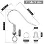 925 Sterling Silver Earring Hooks 150 PCS/75 Pairs,Ear Wires Fish Hooks,500pcs Hypoallergenic Earring Making kit with Jump Rings and Clear Silicone Earring Backs Stoppers (Silver)