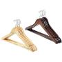 5Pcs Random Color Wooden Clothes Hangers with Non-Slip Trouser Bar Suit Jeans Pants Coat Shirts Hangers Clothes Storage