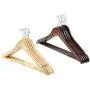 5Pcs Random Color Wooden Clothes Hangers with Non-Slip Trouser Bar Suit Jeans Pants Coat Shirts Hangers Clothes Storage