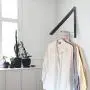 ZSFirst Retractable Clothes Rack - Wall Mounted Folding Clothes Hanger Drying Rack for Laundry Room Closet Storage Organization, Aluminum, Easy Installation (FBA, Black)