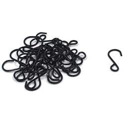 Tulead 30PCS S-Hooks Small Metal Hooks 1.6'' Outdoor Black Hooks for Bedroom,Bathroom,Kitchen,Office