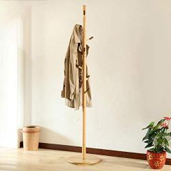 Wooden Coat Rack Floor Hanger Bedroom Creative Foyer Living Room Modern Minimalist Hanger Clothes Rack (8 Hooks) (Color : A)