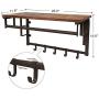 VASAGLE Industrial Coat Rack Shelf Wall Mounted, Coat Hooks Shelf with Hanging Rail, 5 Metal Removable Hooks and Storage Shelf for Entryway Hallway Bedroom Bathroom Living Room ULCR13AX