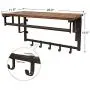 VASAGLE Industrial Coat Rack Shelf Wall Mounted, Coat Hooks Shelf with Hanging Rail, 5 Metal Removable Hooks and Storage Shelf for Entryway Hallway Bedroom Bathroom Living Room ULCR13AX VASAGLE Industrial Coat Rack Shelf Wall Mounted, Coat Hooks Shelf with Hanging Rail, 5 Metal Removable Hooks and Storage Shelf for Entryway Hallway Bedroom Bathroom Living Room ULCR13AX