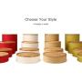 Tianhui Storage Round Boxes with Bamboo Wooden Lid, Scroll Pattern Secure Durable Storage and Organization for Seasonings, Herbs or Small Items Coffee, Dry Goods Candy Storage Loose Leaf (Green, M)