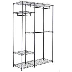 Heavens Tvcz Garment Rack Closet Steel Organizer Home Shelf Portable Clothes Hanger 48&quotx18&quotx71" for Hang Clothes Store Sweaters, Hats, Gloves, Purses Shoes Even Totes.