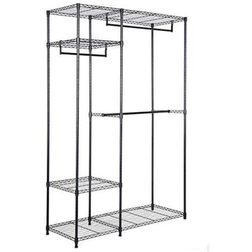 Shining Closet Organizer Garment Rack Home Shelf Portable Clothes Hanger 48&quotx18&quotx71"