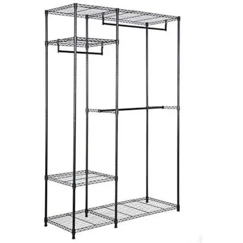Shining Closet Organizer Garment Rack Home Shelf Portable Clothes Hanger 48&quotx18&quotx71"