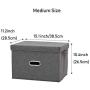 Polecasa Storage Bins with Lid-2 Pack-Removable Lid, Collapsible, Stackable, Linen Fabric. Storage Cubes Boxes Containers Organizer Basket for Home, Office, Bedroom, Closet, and Shelves(Medium| 26L)