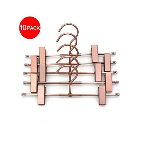 Koobay 11.8" Aluminium Rose Gold Copper Garment Pants Trousers Skirt Bottom Clips Hangers for Closet Organizer 10PS/LOT ( bottom)