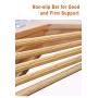 Qualsen Wooden Hangers with Non-Slip Strip ?30 Pack? Coat Suit Clothes Hanger (30 Set, Natural)