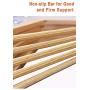 Qualsen Wooden Hangers with Non-Slip Strip ?20 Pack? Coat Suit Clothes Hanger (20 Set, Natural)