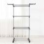 Bigzzia Clothes Drying Rack, 3-Tier Collapsible, Rolling, Stainless Laundry Dryer Hanger with Casters for Indoor (Gray) Bigzzia Clothes Drying Rack, 3-Tier Collapsible, Rolling, Stainless Laundry Dryer Hanger with Casters for Indoor (Gray)